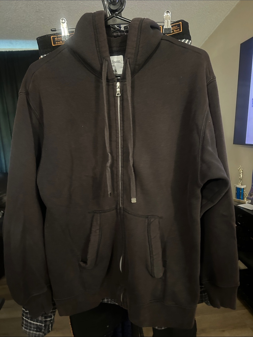 Social Tourist Men's Full-Zip Hooded Sweatshirt - Black